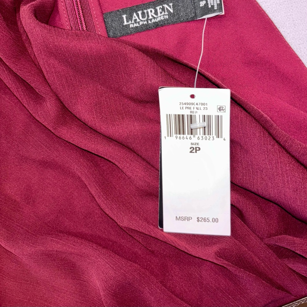 NWT Ralph Lauren Buckle Trim Georgette Halter Gown - Picture 11 of 11